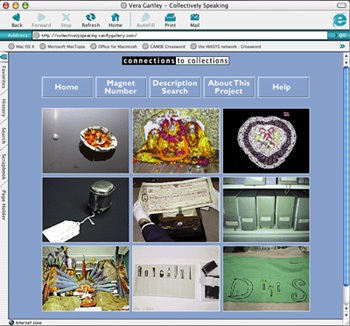 Screen Shot for Vera Gartley's Collectively Speaking site